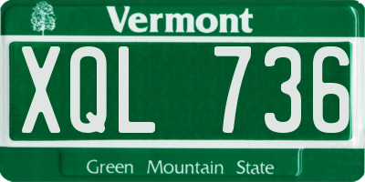 VT license plate XQL736