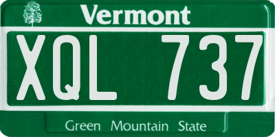 VT license plate XQL737