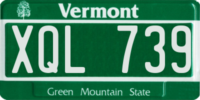 VT license plate XQL739