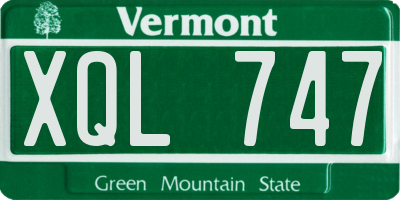VT license plate XQL747