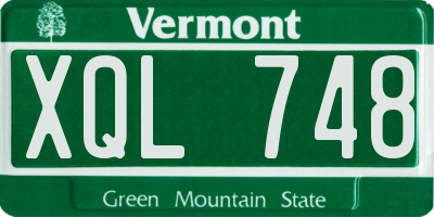 VT license plate XQL748