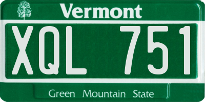 VT license plate XQL751