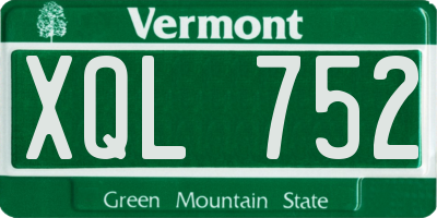 VT license plate XQL752