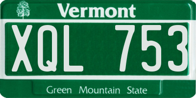 VT license plate XQL753