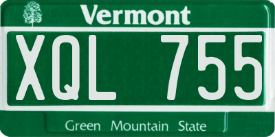 VT license plate XQL755