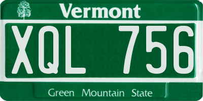 VT license plate XQL756