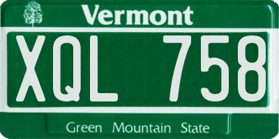 VT license plate XQL758