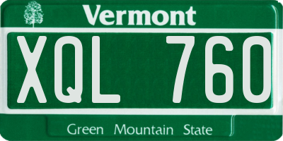 VT license plate XQL760