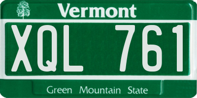 VT license plate XQL761