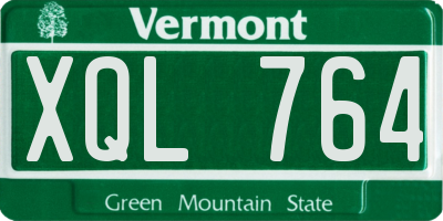 VT license plate XQL764