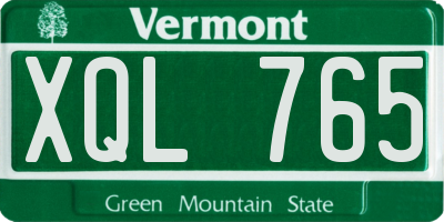 VT license plate XQL765