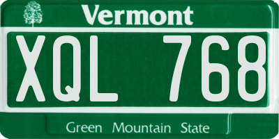 VT license plate XQL768