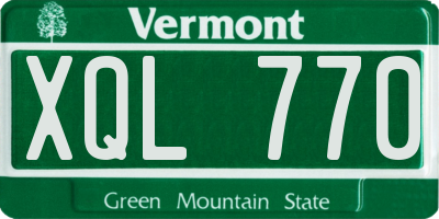 VT license plate XQL770