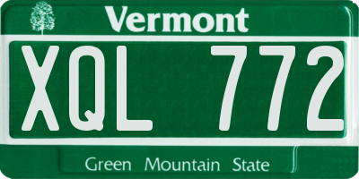 VT license plate XQL772