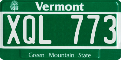 VT license plate XQL773