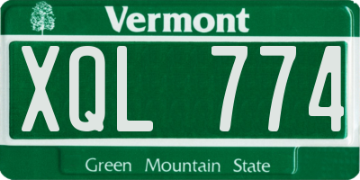 VT license plate XQL774