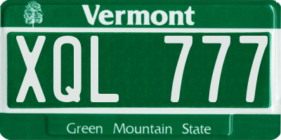 VT license plate XQL777