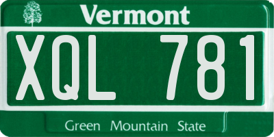 VT license plate XQL781