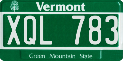 VT license plate XQL783