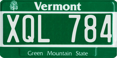 VT license plate XQL784