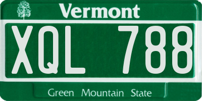 VT license plate XQL788