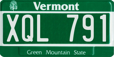 VT license plate XQL791