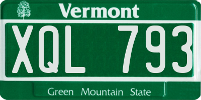 VT license plate XQL793