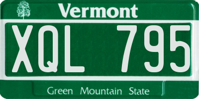 VT license plate XQL795