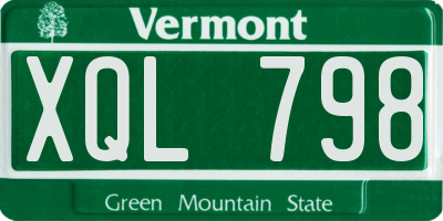 VT license plate XQL798
