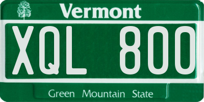 VT license plate XQL800