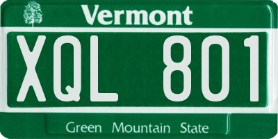VT license plate XQL801
