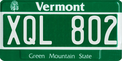 VT license plate XQL802