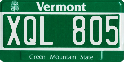 VT license plate XQL805