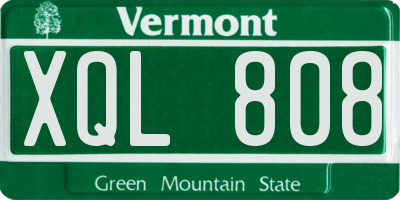 VT license plate XQL808