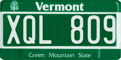 VT license plate XQL809