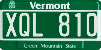 VT license plate XQL810