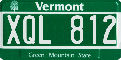 VT license plate XQL812