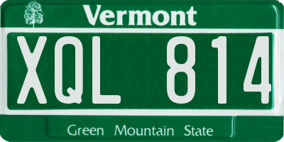 VT license plate XQL814