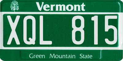 VT license plate XQL815