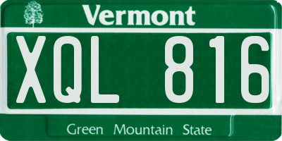 VT license plate XQL816