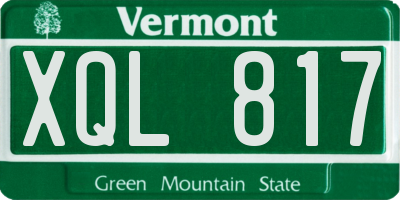 VT license plate XQL817