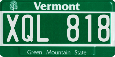 VT license plate XQL818