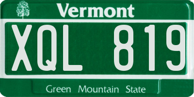 VT license plate XQL819