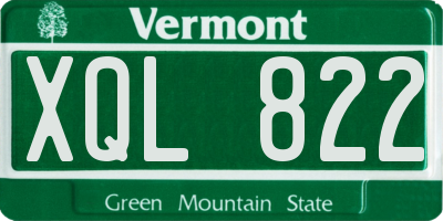 VT license plate XQL822