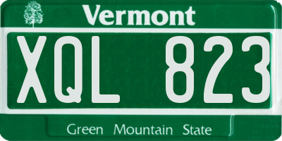 VT license plate XQL823