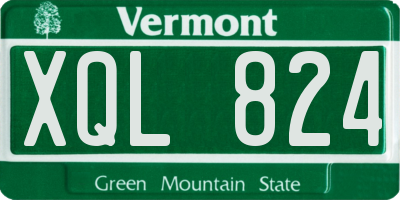 VT license plate XQL824