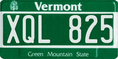 VT license plate XQL825