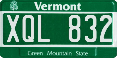 VT license plate XQL832