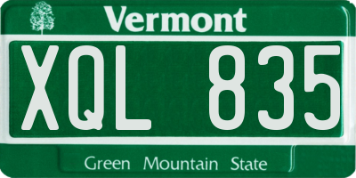 VT license plate XQL835