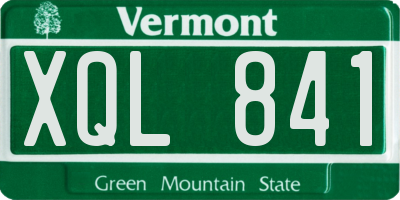 VT license plate XQL841